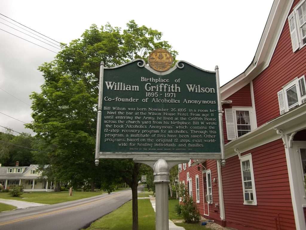 historical marker for bill wilson at east dorset vermont