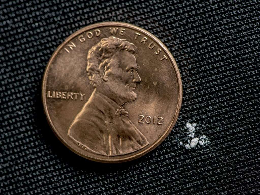 fentanyl crystals by a U.S penny